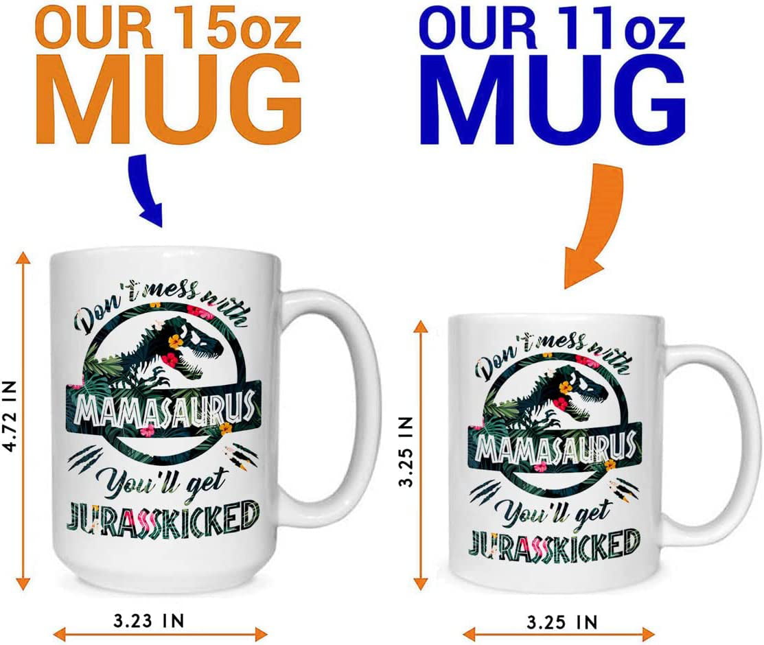 Personalized Family Mug - Don't Mess With Mamasaurus