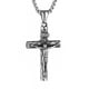 thumbnail image 1 of Collar HZMAN con cruz de crucifijo de Jesús de acero inoxidable con cadena de 60 cm, 1 of 6
