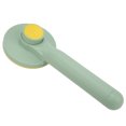 thumbnail image 2 of Peine masajeador de agujas redondas para perros y cerdos - Cepillo autolimpiante para gatos de color verde y amarillo, 2 of 8