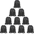 thumbnail image 1 of EcoNesxp Sac à Dos à Cordon de Serrage en polyester Noir 20 Pcs, 1 of 5