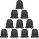 thumbnail image 1 of Mochila con cordón de poliéster negro de 20 piezas, 1 of 5