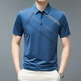thumbnail image 3 of Men's Ice Lapel Breathable Diagonal Striped T-shirt, 3 of 6