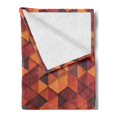 thumbnail image 2 of Orange Soft Flannel Fleece Throw Blanket, Abstract Vector Retro Pattern of Triangles Modern Art Inspired Illustration, Cozy Plush for Indoor and Outdoor Use, 50" x 60", Orange and Brown, by Ambesonne, 2 of 5