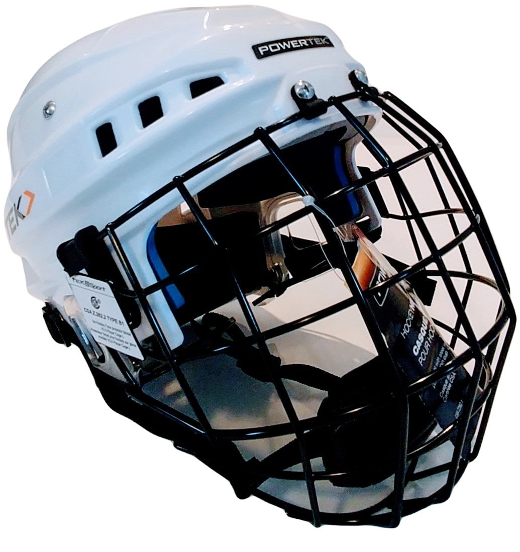 PowerTek v3.0 TEK Adjustable Ice Hockey Player Helmet with Cage 