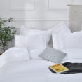 thumbnail image 4 of LadyAnn White Ruffle Tassel Comforter Set Queen Boho Chic Macrame Fringe Bedding with Cute Pillow Shams 3PCS Ultra Soft and Fluffy, 4 of 9