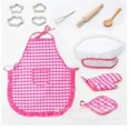 thumbnail image 3 of 11pcs Chef Set For Kids Kitchen Costume Role Play Kits Girls Apron Hat Friends Game, 3 of 5