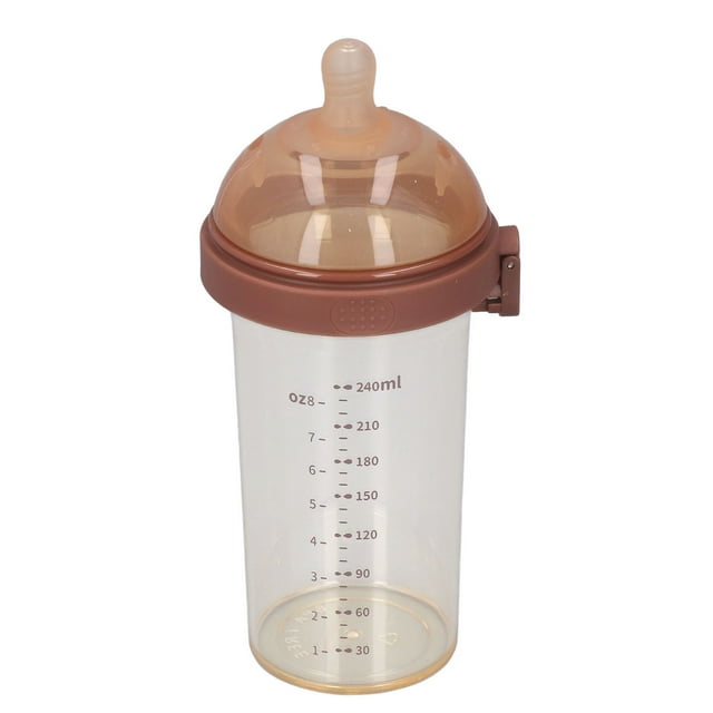 Biberón Para Bebés, Biberón Para Lactancia Con Tetina Para Bebés, Seguro, Marrón, Anticaída, 240 Ml, Para Recién Nacidos En El Hogar