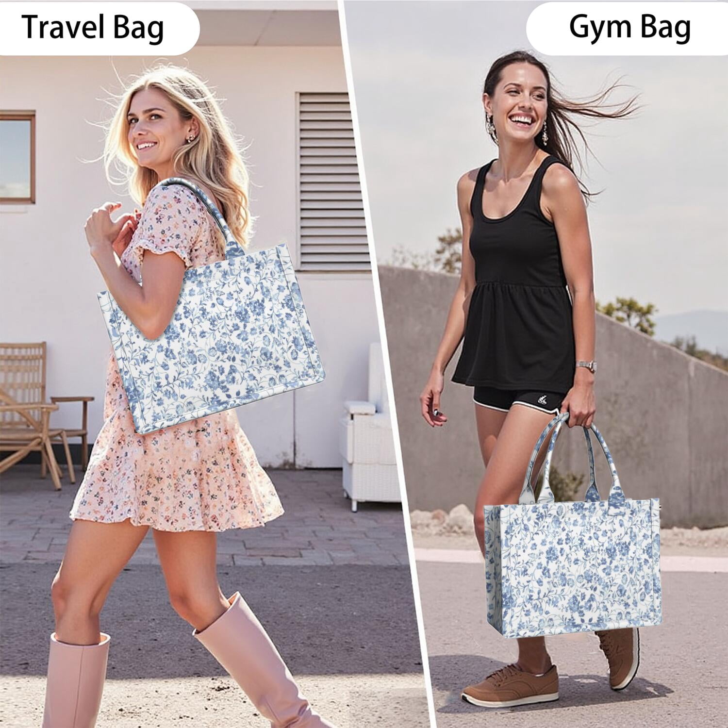 Large Capacity Tote Bag,Pioneer Flower Floral Print Pattern Handbag Fashion Luxury Tote Bag,15.7"x13"x 5.1" Inches,Laptop Compatible