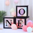 thumbnail image 3 of Homerr Balloon Box Party Balloon Decoration 1st Birthday Balloon Box Set - Letter Print Clear Boxes for Baby Shower and Birthday Decoration, 3 of 10