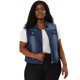 thumbnail image 3 of Women's Plus Size Trucker Vest Zipper Front Sleeveless Denim Vests Blue 2X, 3 of 7