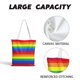 thumbnail image 3 of Hukapapa Bolsas para computadora portátil con Estilo Reutilizables para Mujeres Hombres Bolsas de Mano de Rayas de Trabajo, 3 of 5