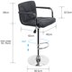 thumbnail image 4 of 2 x Taburete de Bar de Piel Sintética, Taburete de Cocina con Reposabrazos, Giratorios 360° Altura Regulable, Gris esquí esquí Gafas de esquí, 4 of 5
