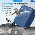 thumbnail image 4 of IMGadgets Go Luggage Ensemble de 3 Pcs (Bleu) / ABS Polycarbonate Léger et Durable / Roues Pivotantes Doubles 4x à 360° / Serrure Approuvée TSA / 3 Étiquettes Intelligentes GPS Mondiales / Conception Spacieuse / Poignée en Fer Rétractable, 4 of 9