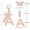 thumbnail image 3 of Fmeida Personalized Initial Keychain for Women, Cute Pink Letter Keyring with Tassel & Butterfly Charm, 3 of 8