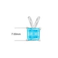 thumbnail image 5 of Timeless Classics Square Shape Blue Topaz Solitaire Pendant Necklace in 14K White Gold - 7MM, 5 of 5
