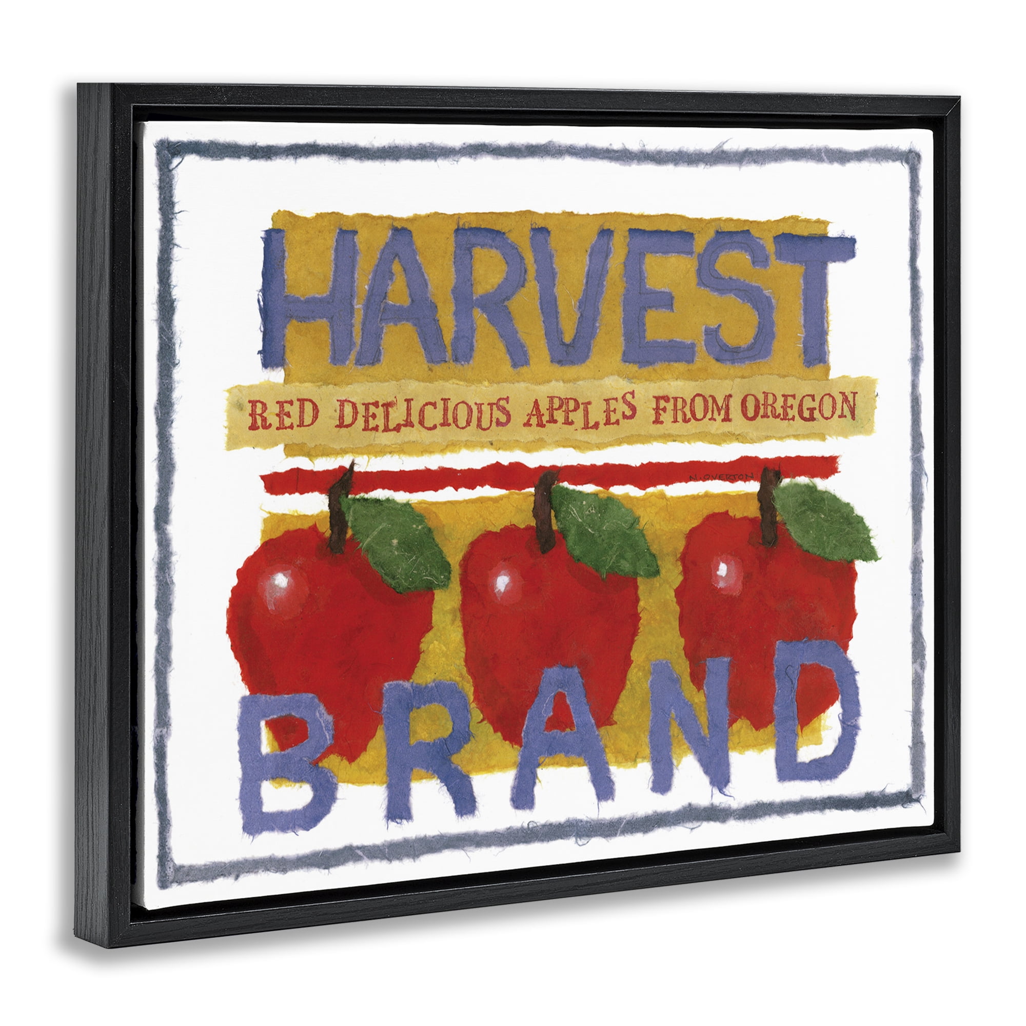 Stupell Industries Oregon Harvest Apples Food & Beverage Painting Black Floater Framed Art Print Wall Art, 31 x 25