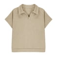 thumbnail image 3 of ITSAME T-Shirts for Boys, Short Sleeve Lapel Breathable Comfort Summer Casual Loose Tops Khaki Size 11, 3 of 7
