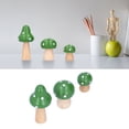 thumbnail image 6 of M Buder Wooden Mushroom Decor 3 Pcs Set Cute Desktop Figurines Green Colorful Ornaments for Home Office Living Room Nursery Decoration 2.87 inches / 7.3 cm Tall Crafted Art Knick-Knacks, 6 of 9