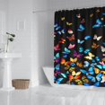 thumbnail image 2 of Black Blue Yellow Butterfly Pattern Shower Curtain 72"x72" ,Bathroom Decorative Shower Curtains Set with 12 Hooks,Modern Waterproof Washable Shower Curtain, 2 of 6