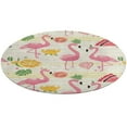 thumbnail image 4 of Flamingo Pattern Washable Round Rug -Circle Area Rugs for Nursery Bedroom, Vintage Non Slip Non Shedding Low Pile Carpet for Living Room Coffee Table Entryway, 4 of 6
