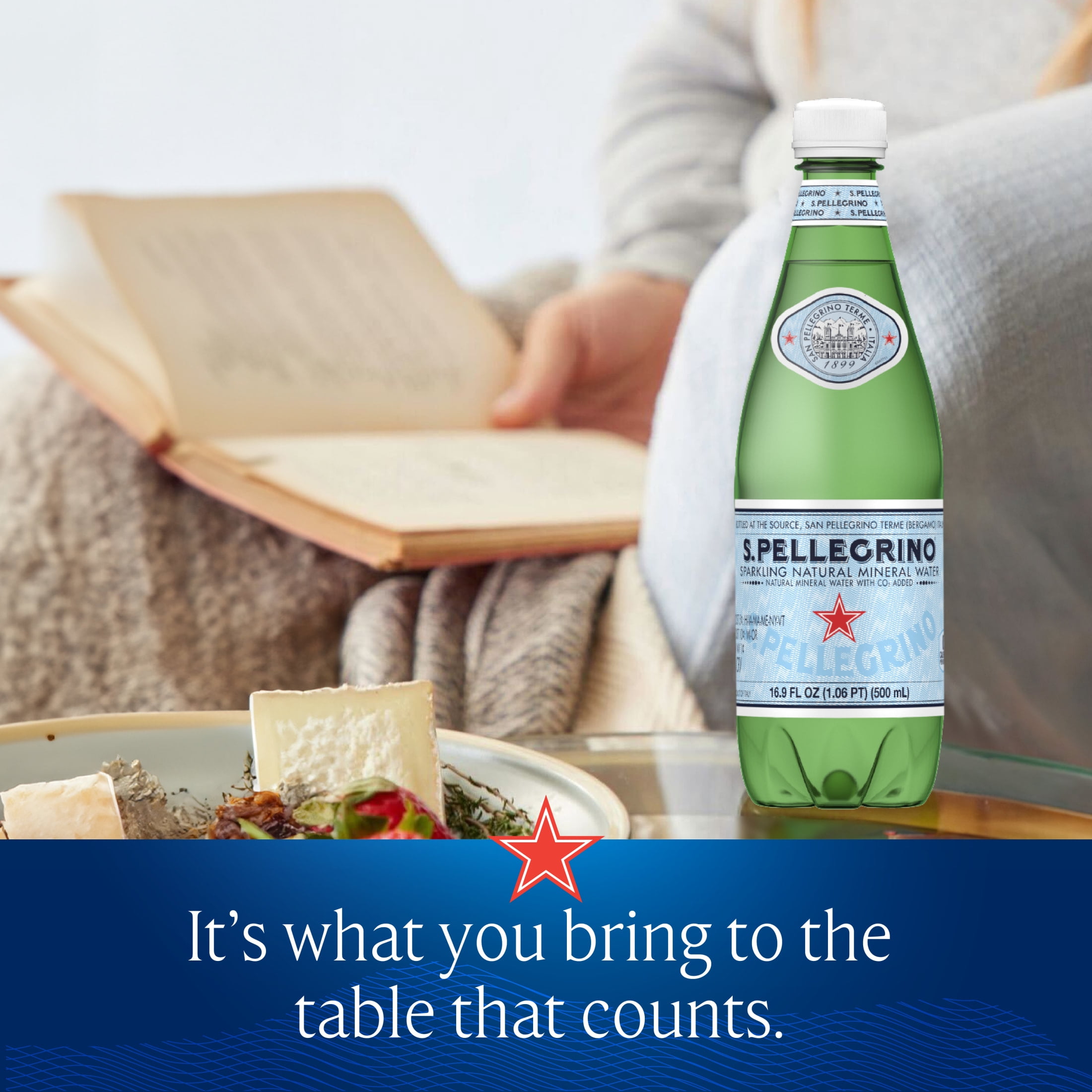 S.Pellegrino Sparkling Natural Mineral Water, 405.6 fl oz, 24 Pack