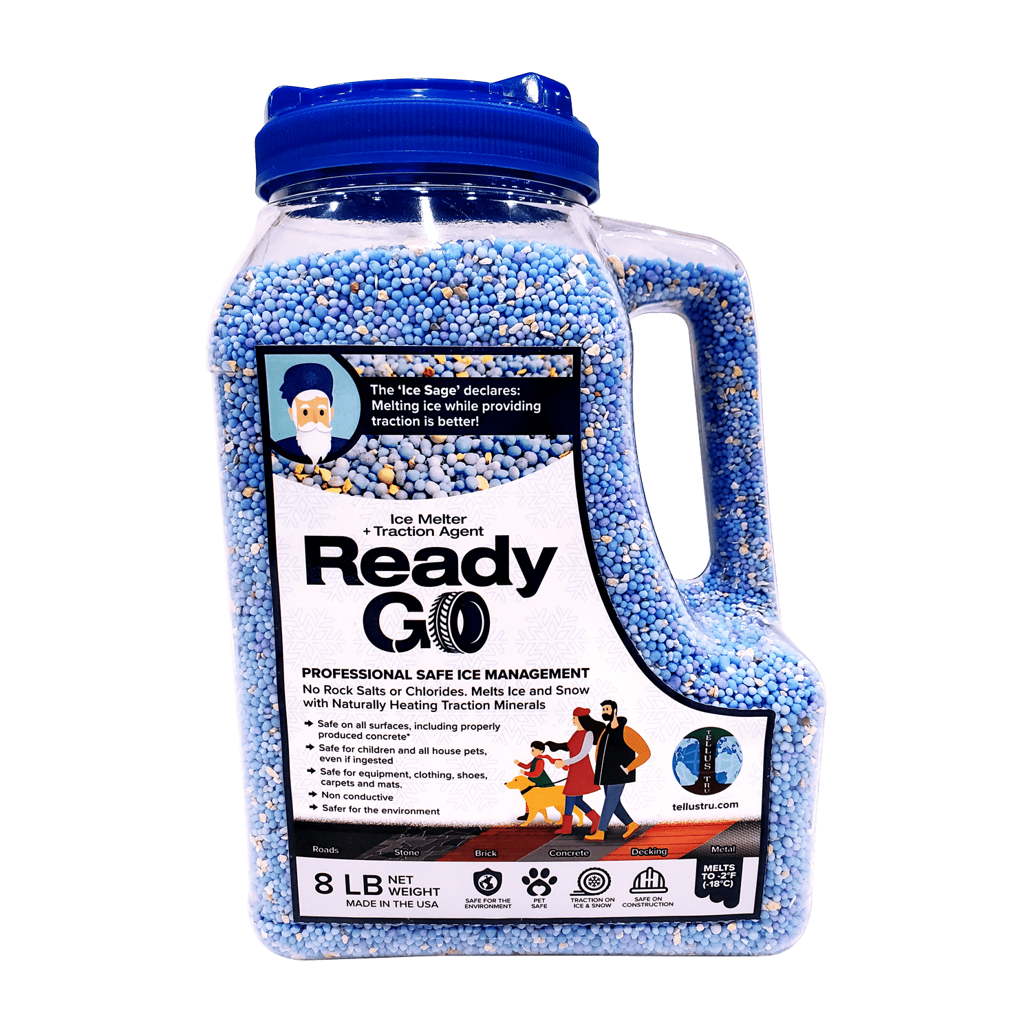 Ready Go Ice Melter 31540 8 lbs Traction Minerals to Melt Ice & Snow