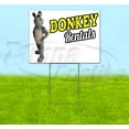 thumbnail image 1 of Donkey Rentals (18" x 24") Yard Sign, Includes Metal Step Stake, 1 of 6