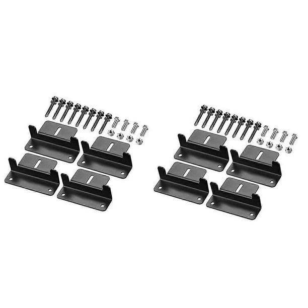 8 PCS Solar Panel Mounting Brackets Black Aluminum Solar Z-Brackets with Nuts and Bolts RV Bracket for Walls, Roofs