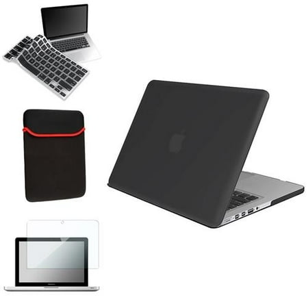 INSTEN Black Rubberized Hard Case for Macbook Pro 13" Retina Display+LCD Screen Protector Guard Film Cover/Keypad/Sleeve