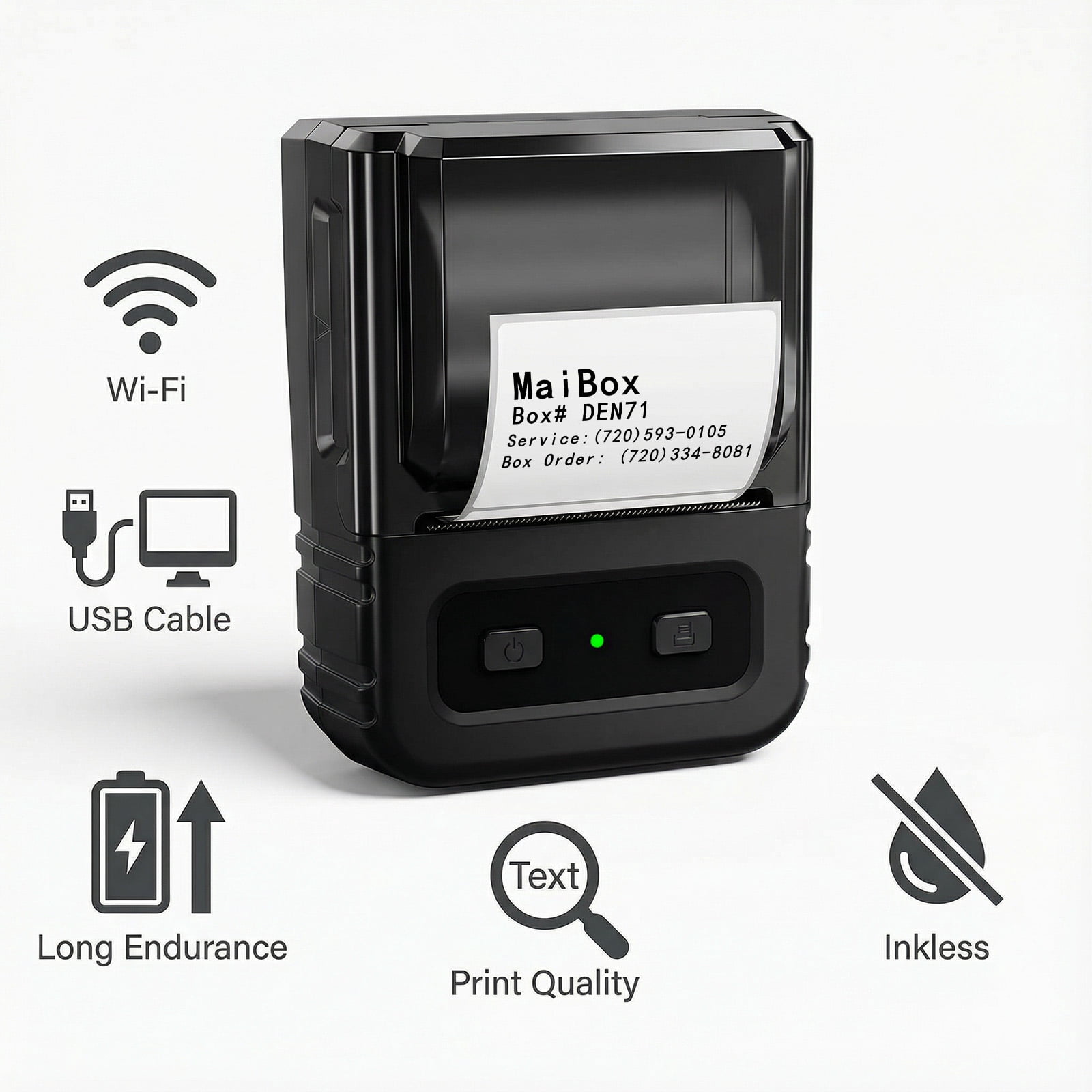 Phomemo M102 Thermal Label Maker with 100 Labels - Portable Bluetooth Address Label Printer for Small Business, Barcode & Retail, Compatible with Phones & PC (Black)