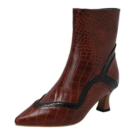 

Jungdeepe Colored Pattern Autumn/Winter Women s Boots Side Zipper Short Boots Women s Fashion Ankle Boots Womens Suede Retro Boots Boots for Women Leather Women Leather Boot Boots for Women Womens