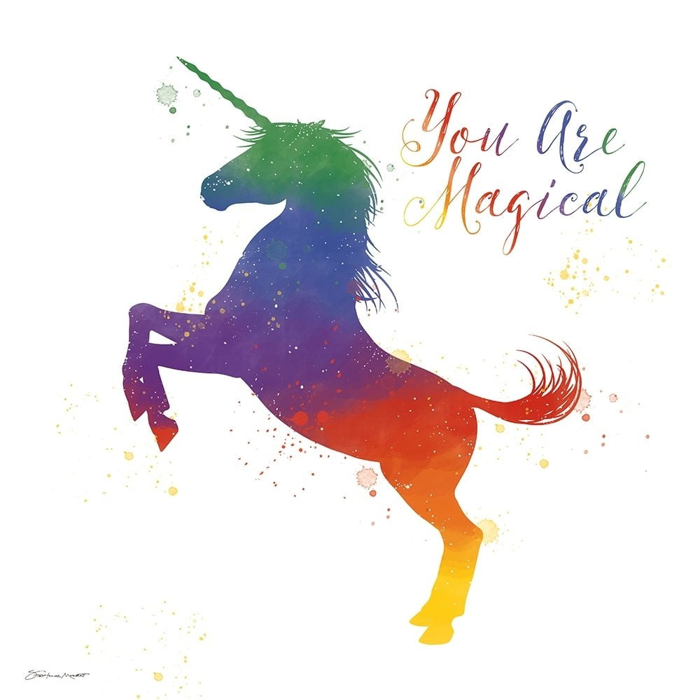 Posterazzi - Magical Unicorn Poster Print by Stephanie Marrott (24 x 24 ...