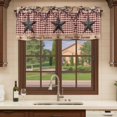 thumbnail image 6 of Texas Star Farmhouse Curtain Valances for Windows, Kitchen Valance Window Treatments Panel 2 Pack, Rustic Red Plaid Berry Wooden Rod Pocket Short Curtains for Bathroom Bedroom 42 x 18 Inch, 6 of 8
