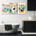 thumbnail image 2 of Black Cat Bathroom Canvas Wall Art Funny Cute Vintage Cats Wall Decor Pictures Green Plants Black Cat Posters Prints for Bathroom Home Decorations, 2 of 6