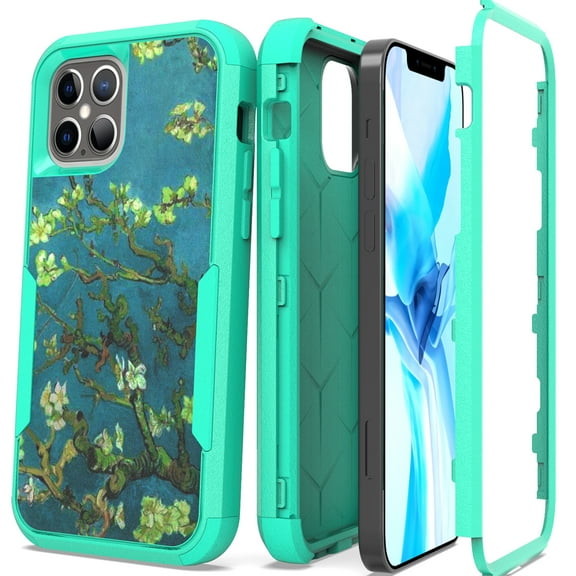 CoverON Apple iPhone 12 Pro Max Case (6.7"), Military Grade Heavy Duty Full Body Tri-Layer Rugged Cover, Almond Blossom