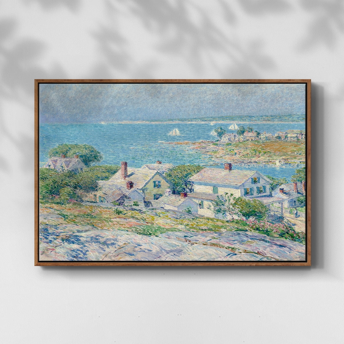 Vintage Landscape-CXI By Wexford Home Framed in Walnut Wood Gallery Wrapped Canvas 25 in. x 37 in.