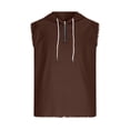 thumbnail image 4 of Sleeveless Hoodies Tanks for Men Zip Cotton Linen Tank Top Summer Lightweight Shirt with Drawstring Pure Color Blouse Fashion Going Out Tops Casual Oversized Shirts, 4 of 7