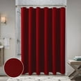 thumbnail image 1 of Rideau de Douche en Tissu Flammé Texturé, Rideaux de Douche en Polyester pour Salle de Bain, Doublure de Rideau de Douche Imperméable avec 12 Crochets, Lavable à la Machine (72 x 72 Pouces, Rouge Vin), 1 of 5