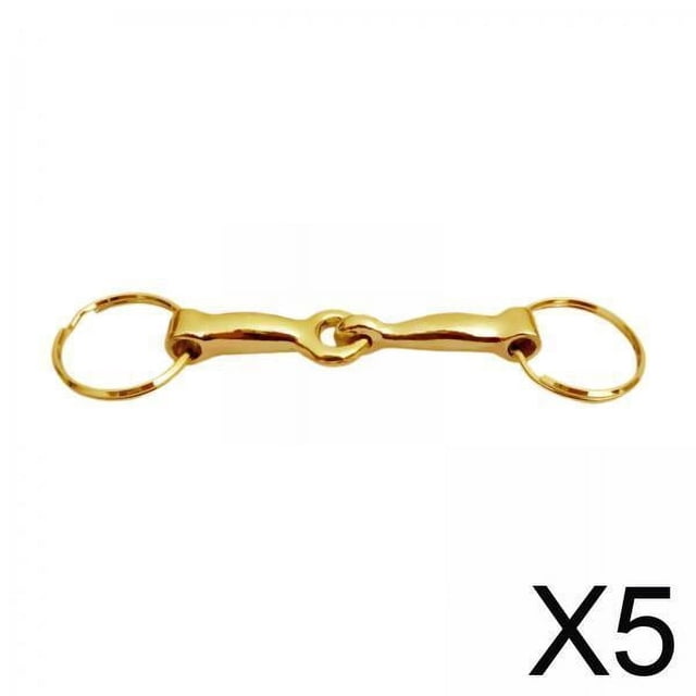 5xHorse Snaffle Bit Llavero Favores De Fiesta Bolso Decoración Colgante Llavero De Aleación Oro