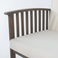 thumbnail image 6 of GDF Studio Navan Outdoor Acacia Wood 8 Seater Sectional Sofa Set with Cushions, Cream and Gray, 6 of 7