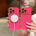 thumbnail image 3 of Zonrw Para Iphone 13 Pro Max Funda Magnética Para Mujeres Y Niñas, Marco De Onda Suave Y Lindo, Forma Rizada, Corazón De Amor, Carcasa De Teléfono Con Revestimiento De Lujo, Compatible Con Magsafe A P, 3 of 5
