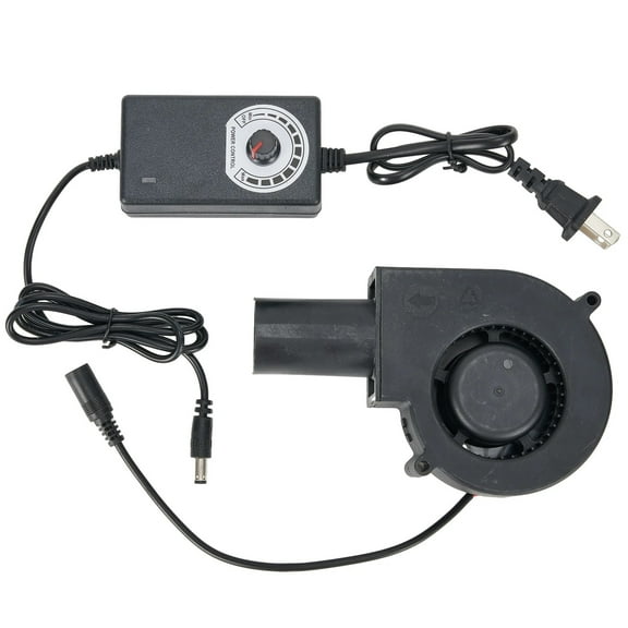 Blower Fan with Speed Controller & Air Outlet for BBQ Heater Outdoor BBQ Stove Wood Stove