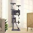 thumbnail image 4 of BestPet 70in Cat Tree Tower with Funny Toys,Ligeht Gray,Particleboard, 4 of 7