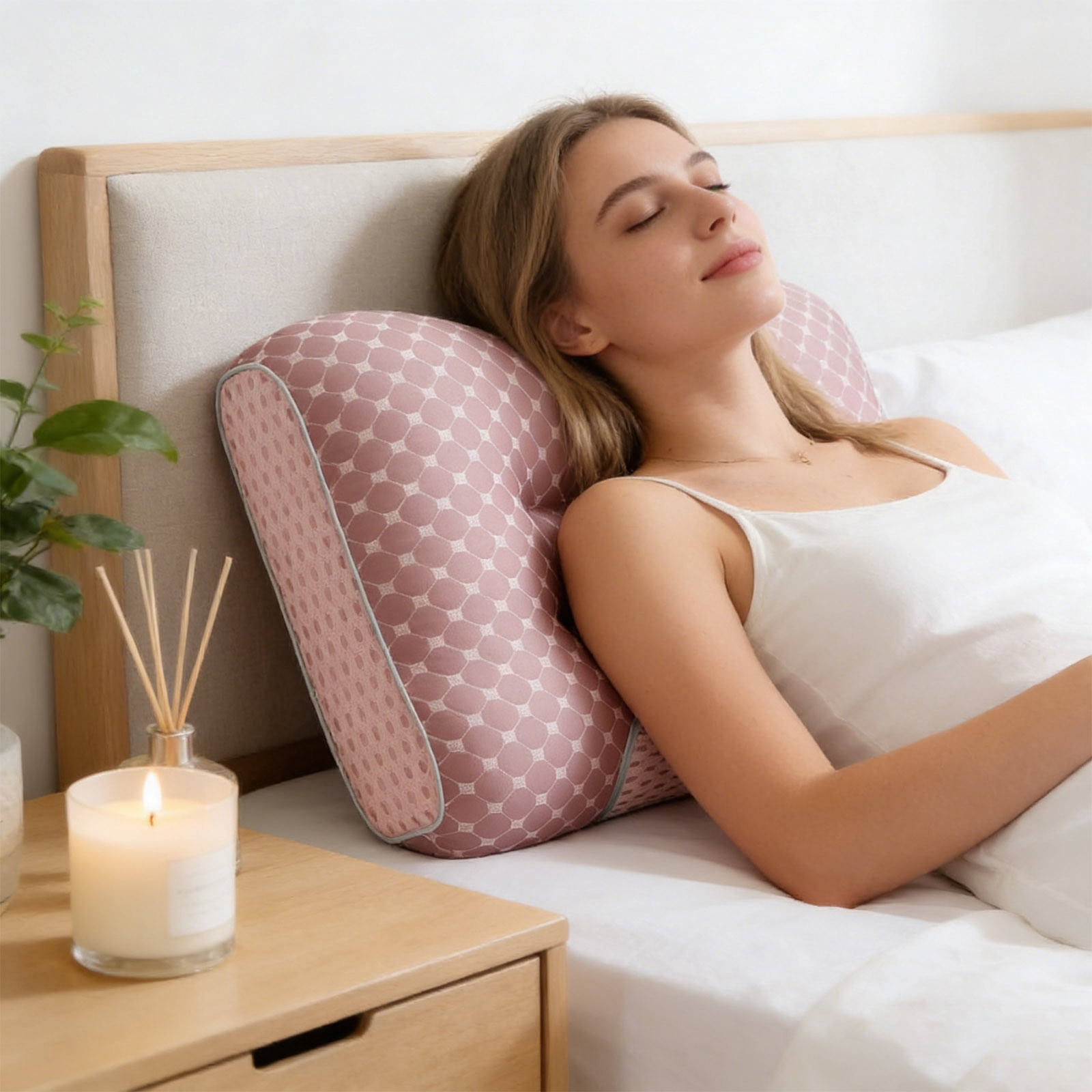 Cooling Memory Foam Neck Pillow Queen Size, Breathable Ergonomic Cervical Support For All Sleep Positions, Adjustable Height, Hotel-Style Finish With Gusset, Soft Washable Cover