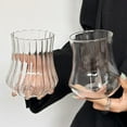 thumbnail image 6 of INS Transparent Glass Cups Creative Stripe Cold Coffee Mug Ice Juice Cocktail Drinking Cup Drinkware Water Wine Glass Bottle, 6 of 10