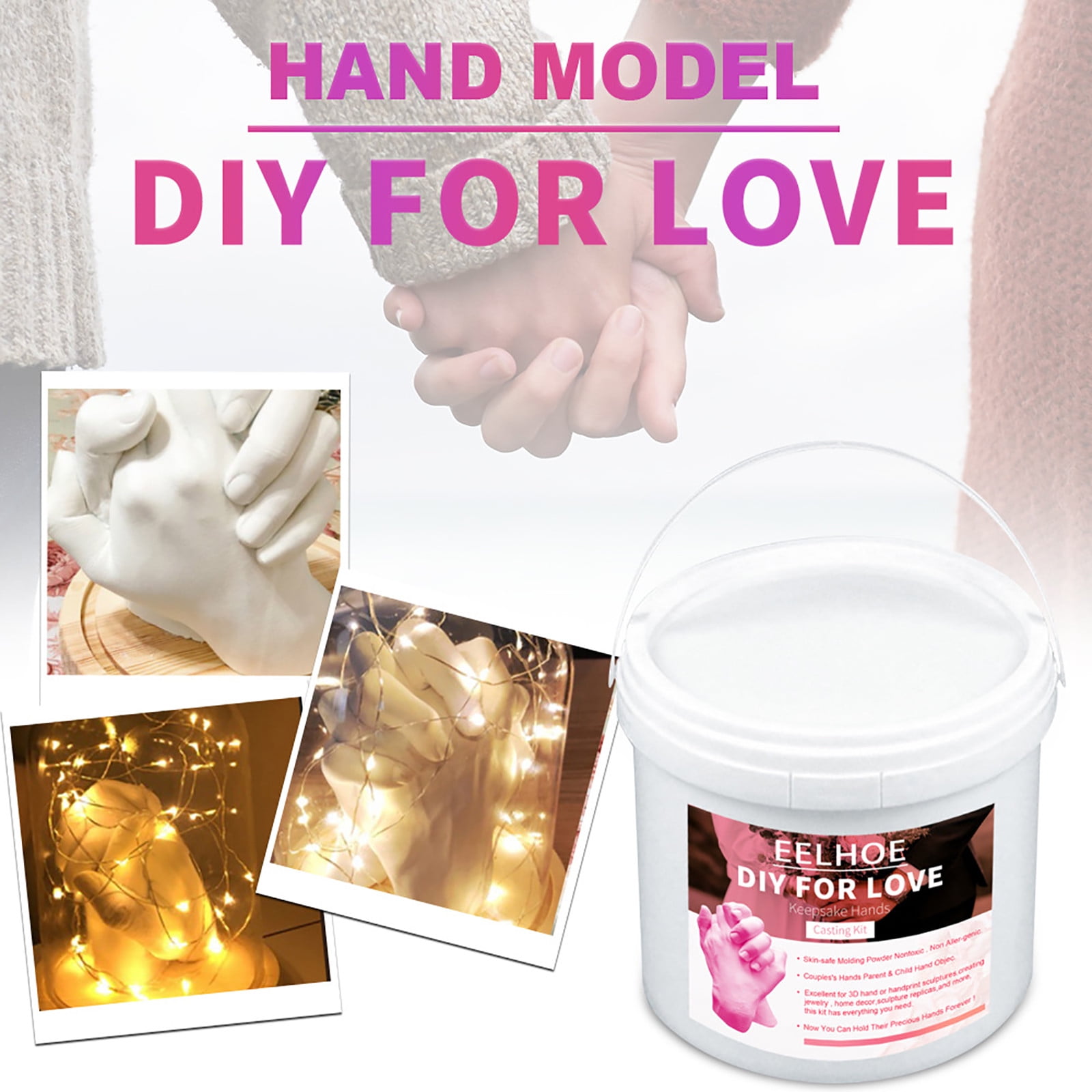  Hands Casting Kit, DIY Plaster Statue Molding Kit & Hand  Casting Kits for 2 Adult, Wedding, Friends, Anniversary, Hand Hold Casting  Kit for Holiday Activities and Perfect for Couple Gift