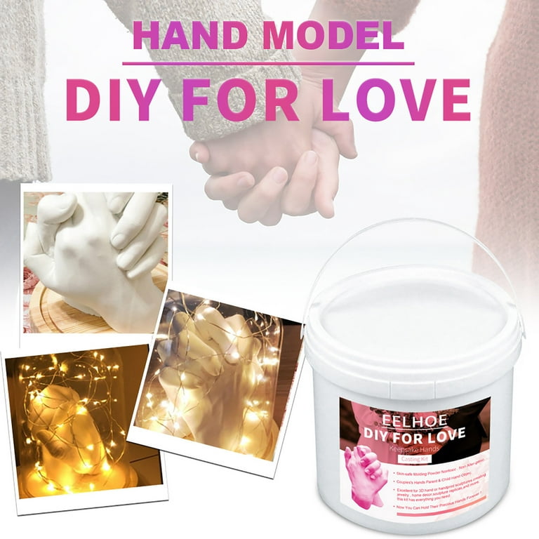Taqqpue Hand Casting Kit Couples - His and Hers Gifts, DIY Kit, Plaster Hand Mold Casting Kit,Anniversary Couples Gifts,Valentines Day Gifts for Women