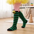 thumbnail image 4 of Kids Bee Knee High Socks for Halloween, 3D Plush Bumblebee Costume Socks, Green Black Striped Toddler Girls Socks for Christmas Stocking Stuffers, Gag Gifts and Fun Holiday Gifts, 4 of 5