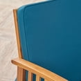 thumbnail image 2 of Brendon Outdoor 5 Piece Acacia Wood Chat Set with Cushions, Brown Patina, Dark Teal, 2 of 8