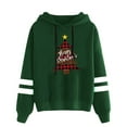 thumbnail image 1 of Chandail en Molleton Oversize de Noël pour Femmes Mode Décontractée à Capuche Ajusté Impression de Noël Double Manteau Horizontal Cadeau de Noël en Liquidation, 1 of 2
